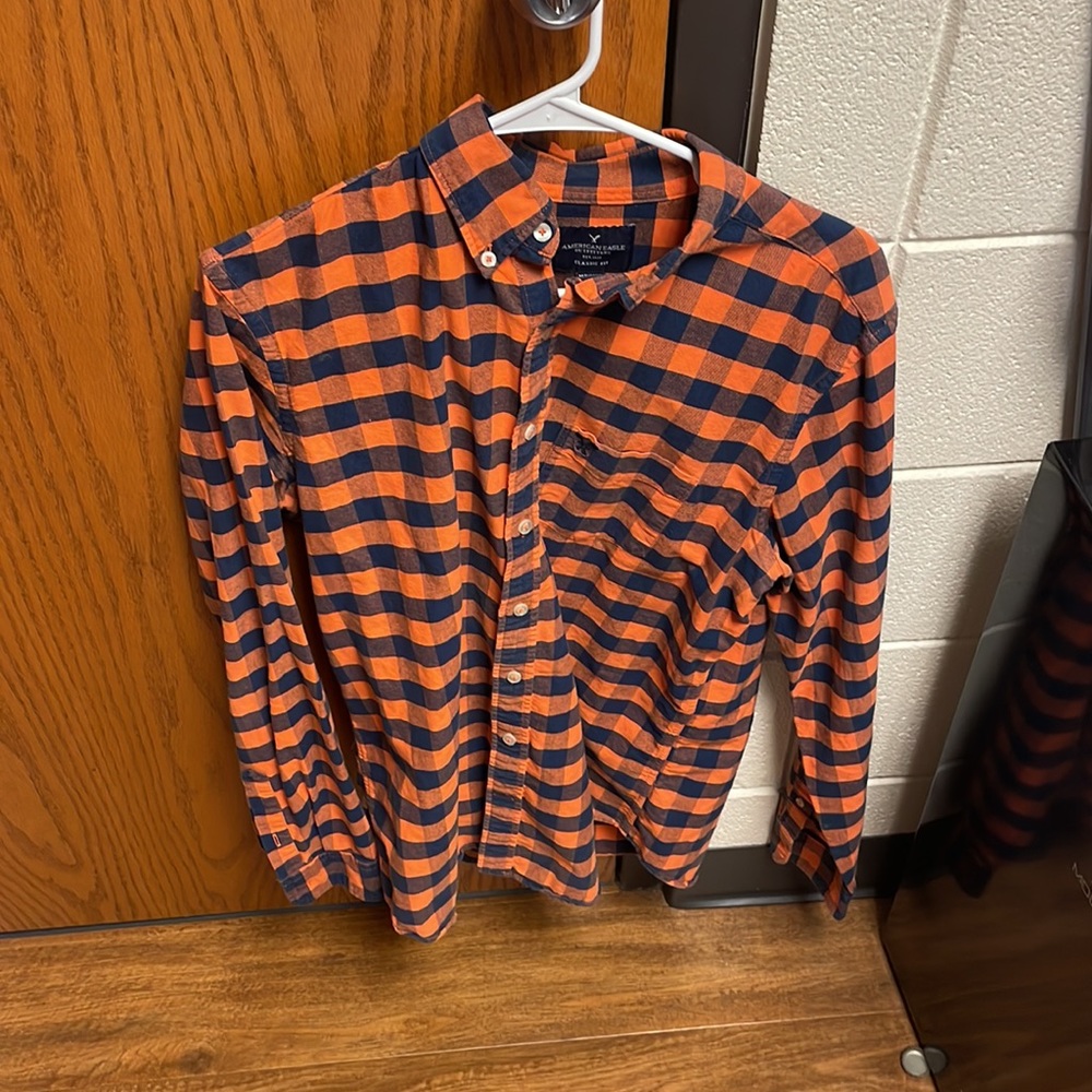American Eagle, Orange and Blue Flannel